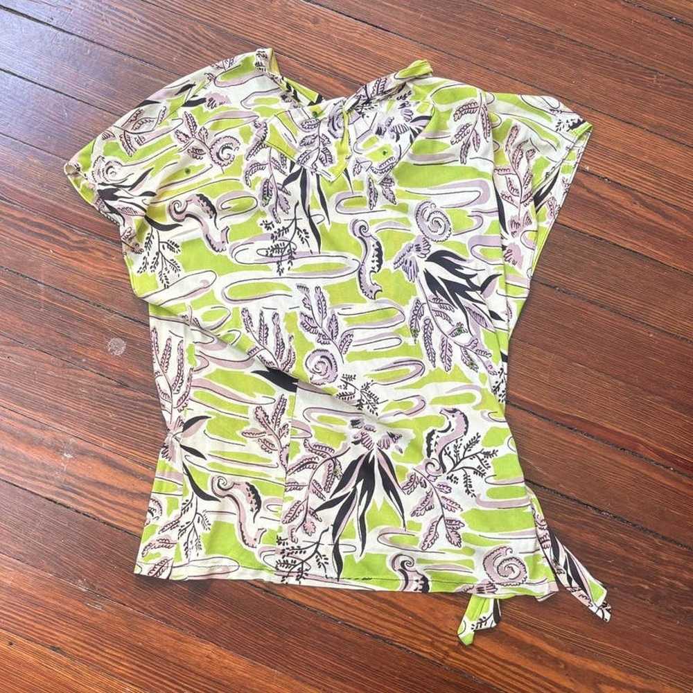 Vintage Tropical Printed Blouse - image 1