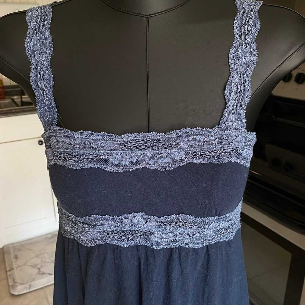 Y2K Abercrombie two tone blue lace babydoll top. - image 3