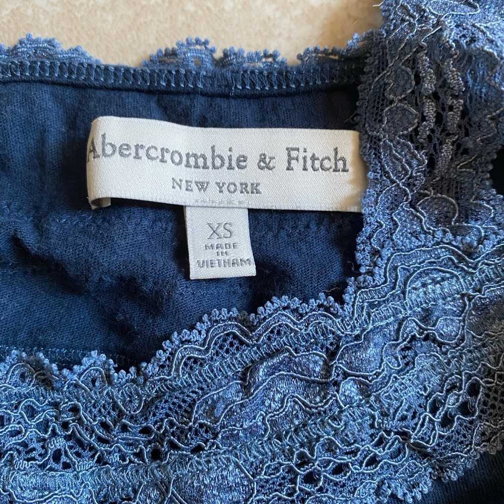 Y2K Abercrombie two tone blue lace babydoll top. - image 6