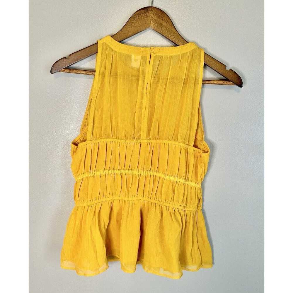 Old Navy Sleeveless Shirred Crinkled Peplum Gold … - image 2