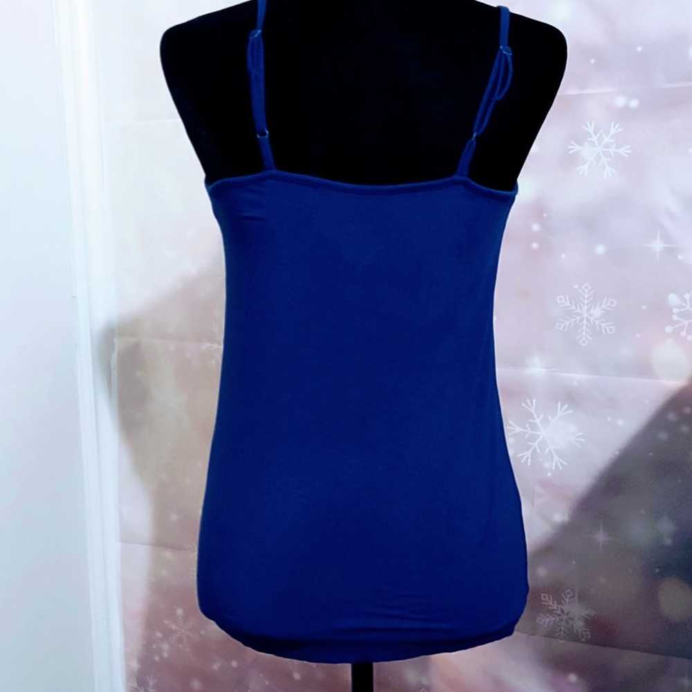 VINTAGE MOSSIMO ROYAL BLUE PLEATED NECKLINE TANK … - image 4