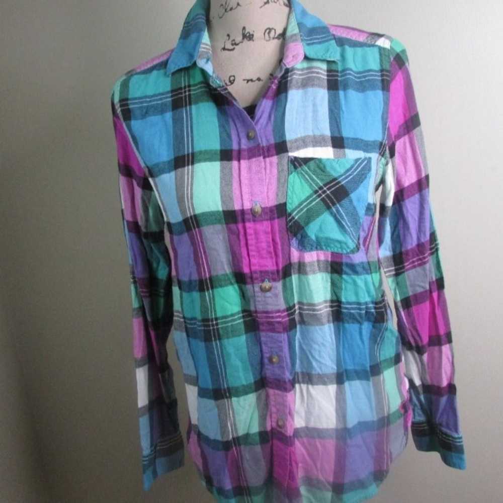 American Eagle Vintage Boyfriend Plaid Shirt S Bu… - image 2