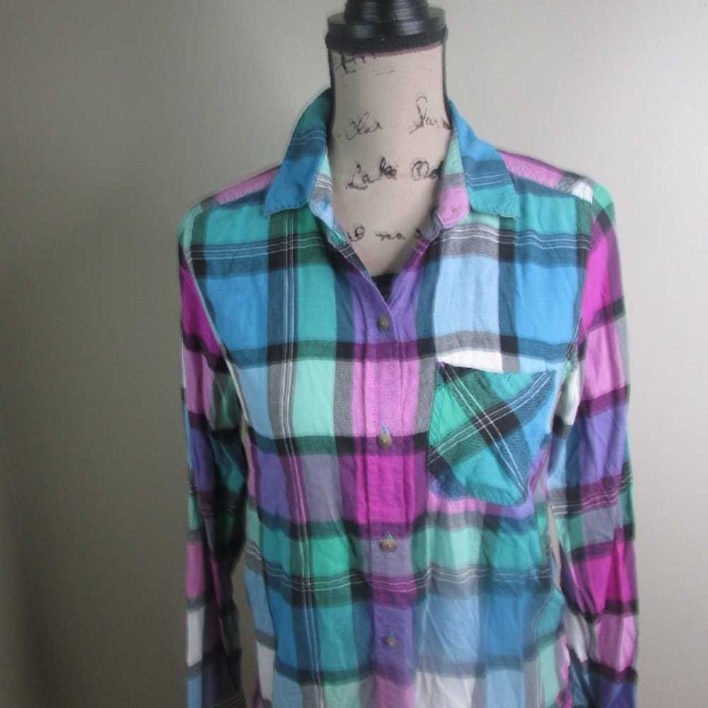 American Eagle Vintage Boyfriend Plaid Shirt S Bu… - image 3