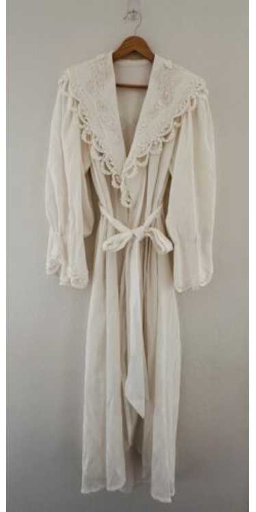 Diane Samandi ナイトウェア ウェディング レース ローブ VTG JONQUIL by Diane Samandi Bridal White Satin, Lace