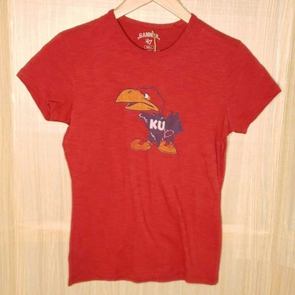 University Of Kansas  Vintage Look Shirt - image 1