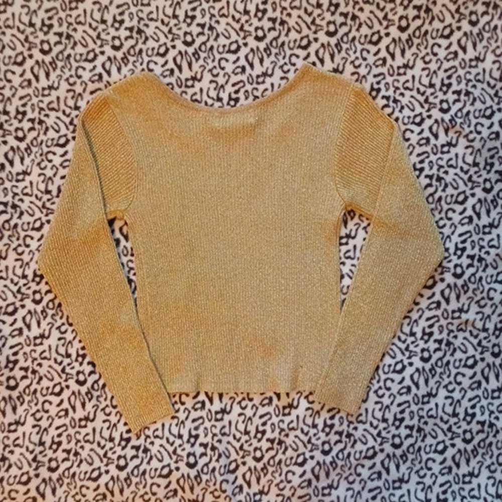 Vintage 90's "Contempo Causuals" Gold Sparkle Top - image 5