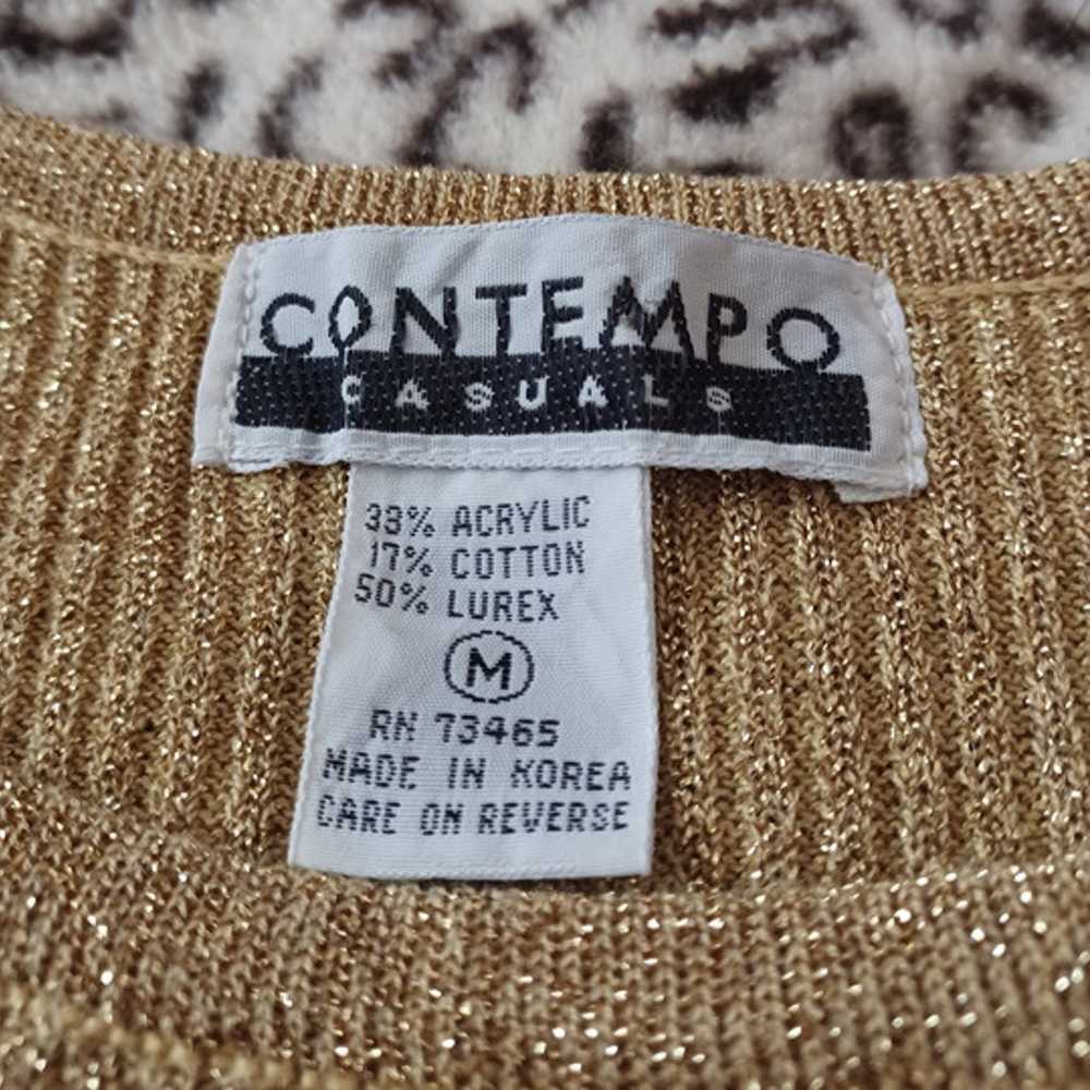 Vintage 90's "Contempo Causuals" Gold Sparkle Top - image 7