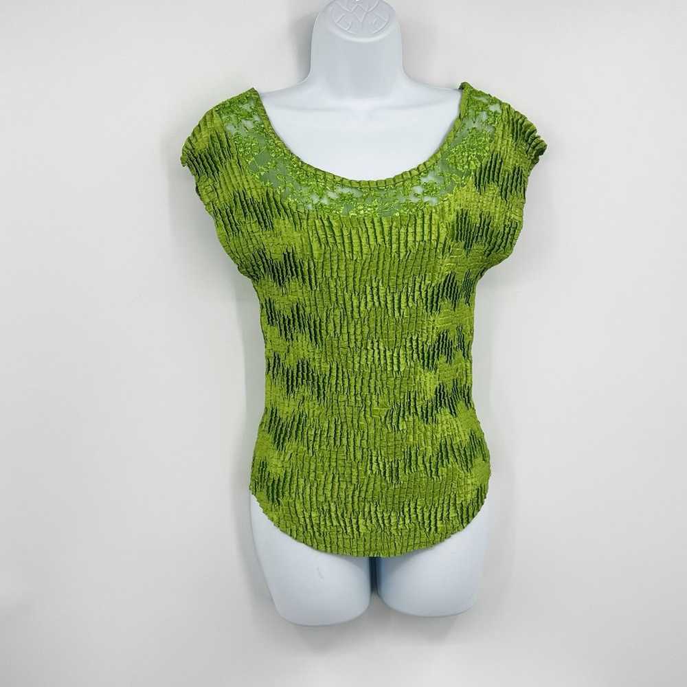 Vintage Y2K Fairycore Green Scrunch Short Sleeve … - image 1