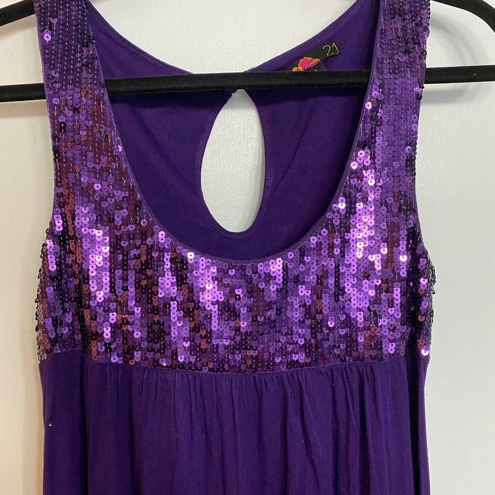 Forever 21 purple sequin dress disco vintage 2000… - image 2