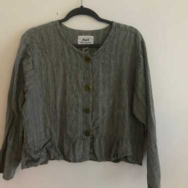 Vintage Flax by Jeanne Engelhart 100% Linen Shirt - image 1