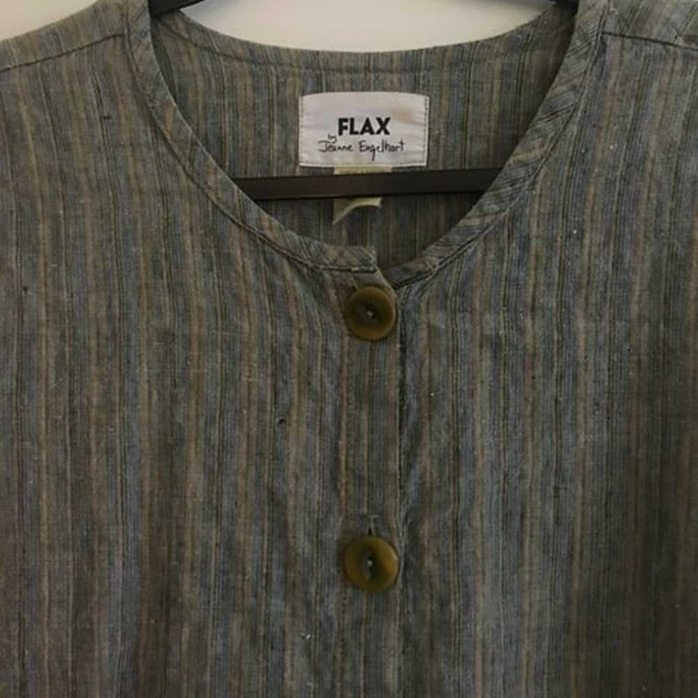 Vintage Flax by Jeanne Engelhart 100% Linen Shirt - image 3