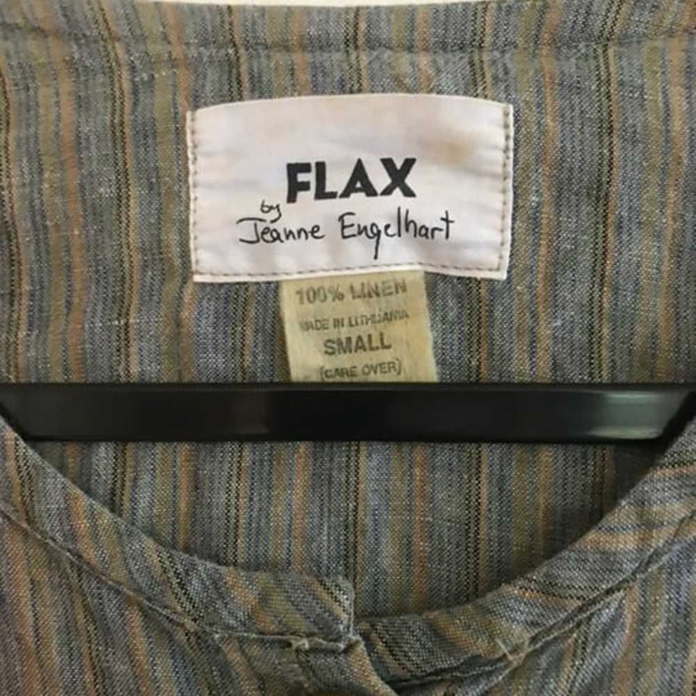 Vintage Flax by Jeanne Engelhart 100% Linen Shirt - image 4