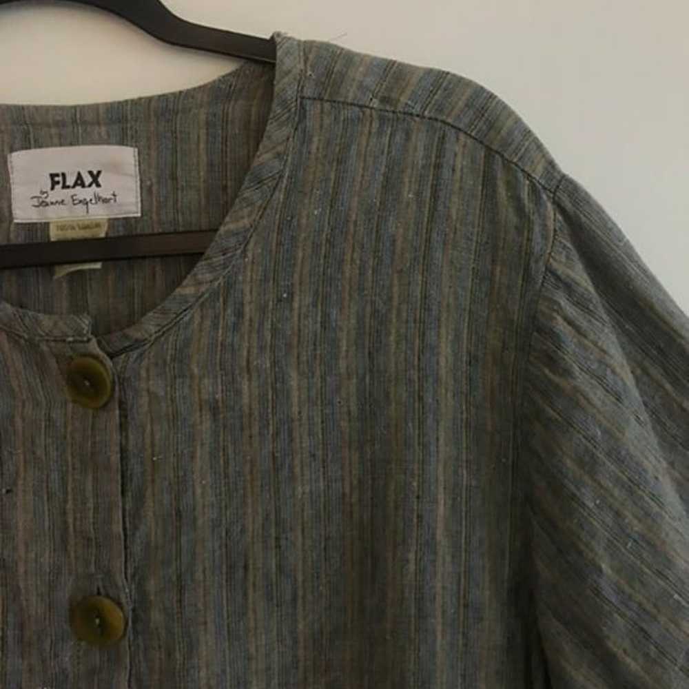 Vintage Flax by Jeanne Engelhart 100% Linen Shirt - image 5