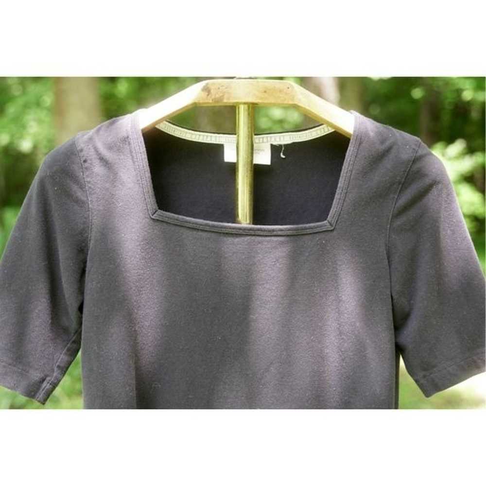 Vintage 00s Liz Claiborne Black Square Neck Top - image 3