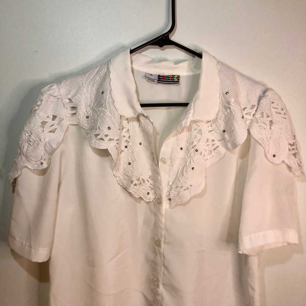 Rhinestone Embellished Vintage Blouse - image 4