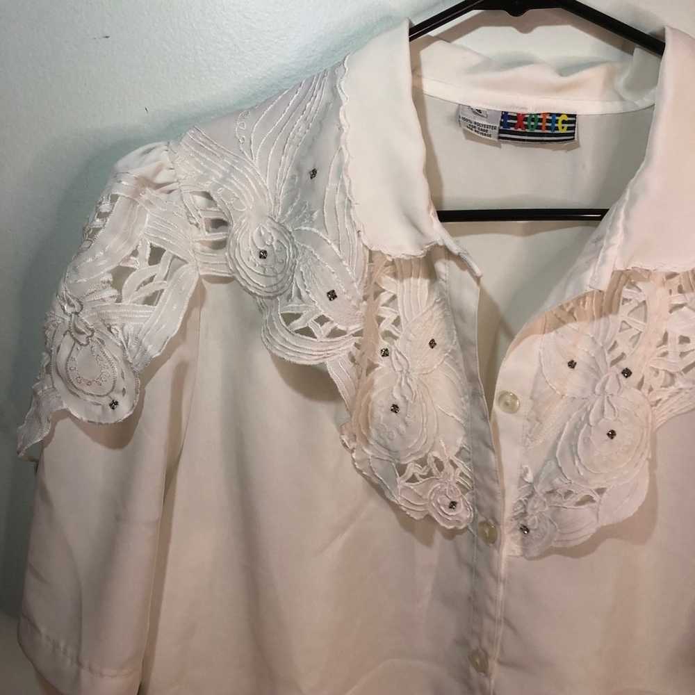 Rhinestone Embellished Vintage Blouse - image 5