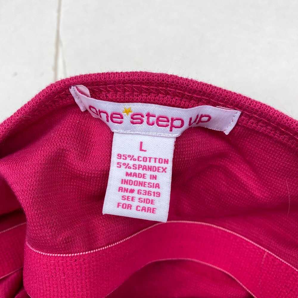 One Step Up vintage y2k hot pink ruched cropped t… - image 4