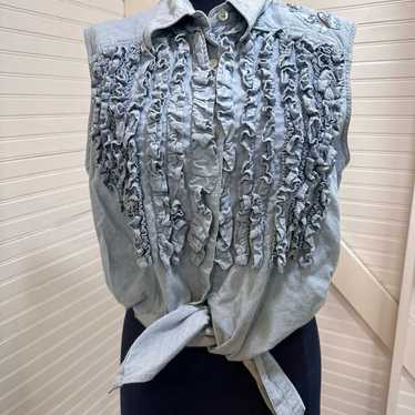 Vintage Western ruffled shirt - image 1