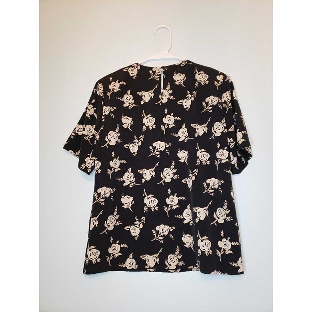 Worthington Womens Petite Sz S Blouse Top Black S… - image 2