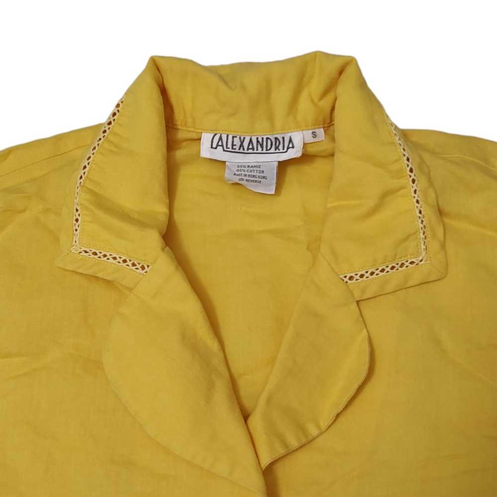 Vintage Alexandria Buttoned Yellow Short Sleeve B… - image 2