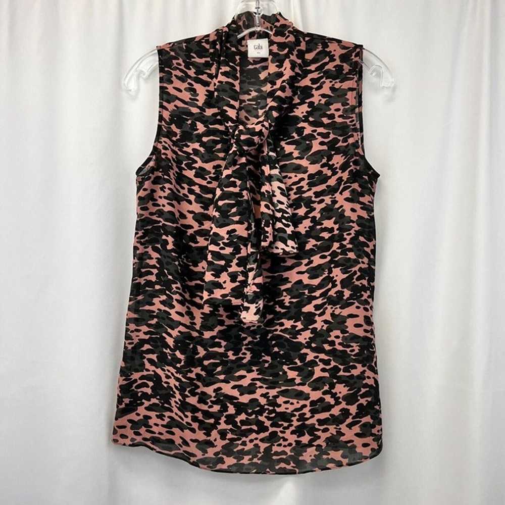 Cabi Womens Multicolor Leopard Print Semi Sheer T… - image 1