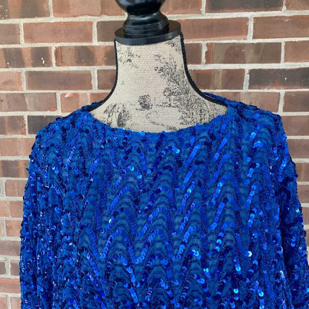 Vintage St. Martin sequined batwing top - image 2