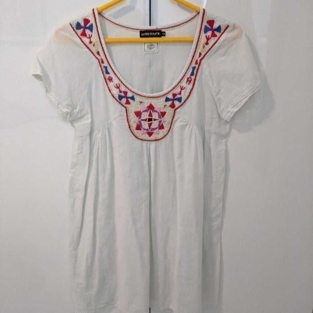 Antik Batik boho embroidered tunic top - image 2