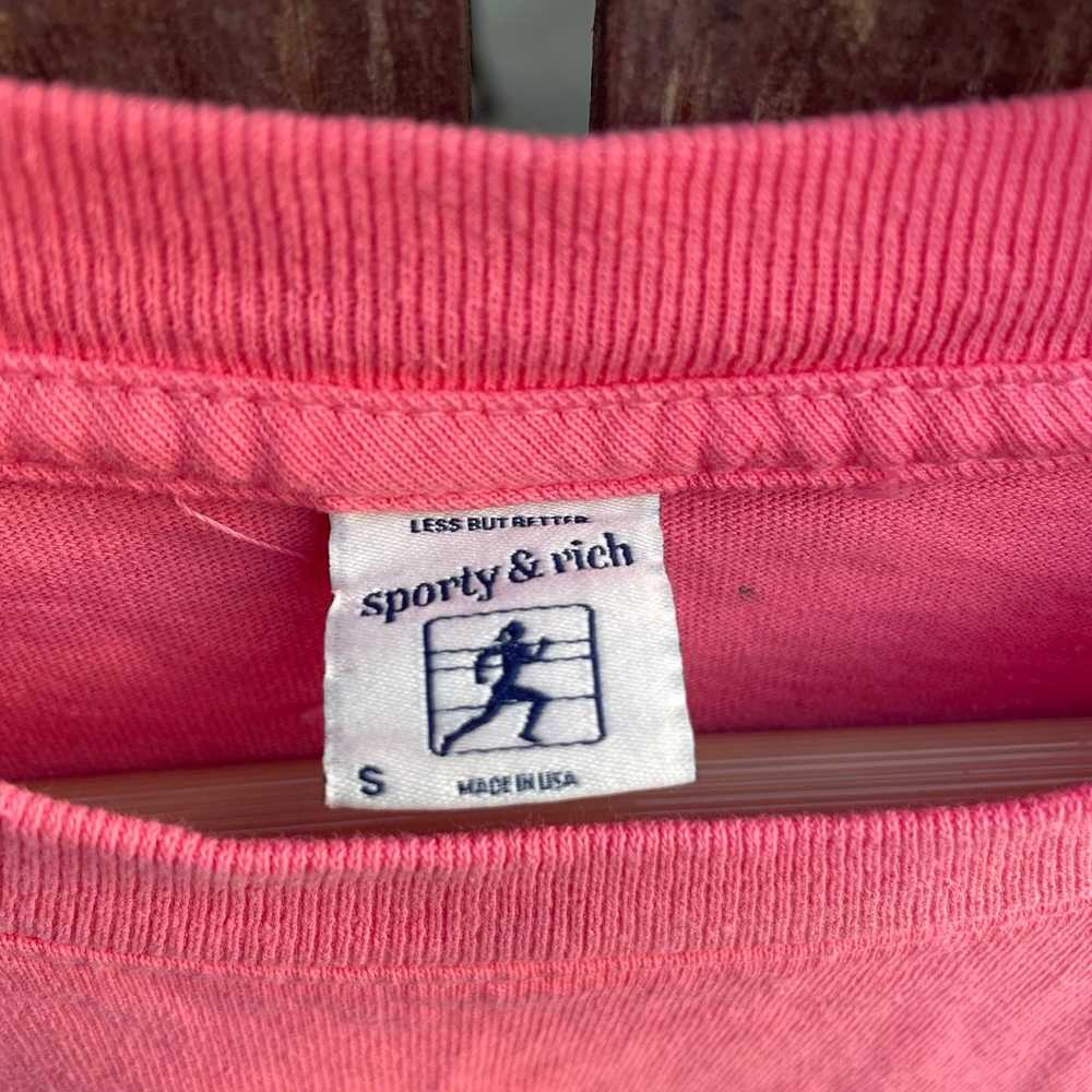 Vintage Women’s Sporty And Rich Basic Pink T Shir… - image 3