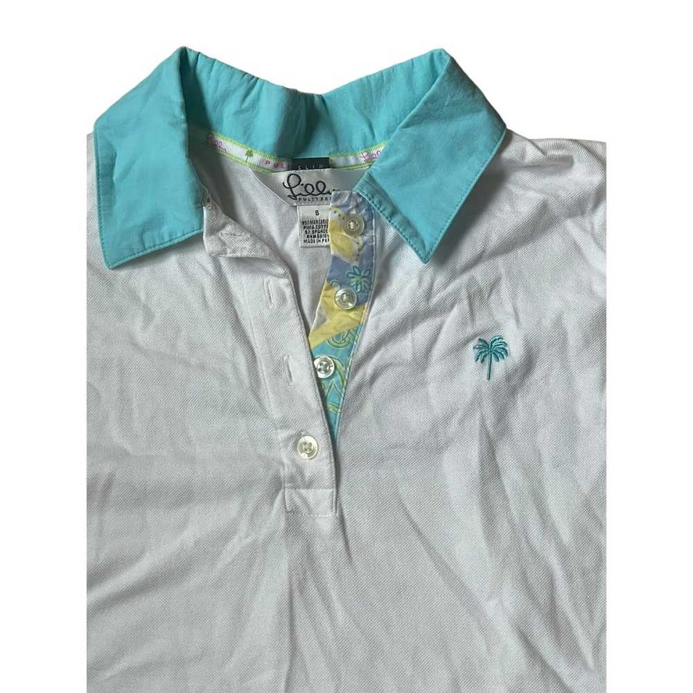 Women's Lilly Pulitzer White Polo w/ tropical des… - image 1