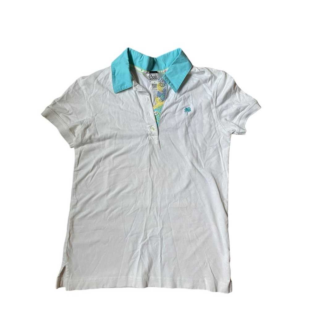 Women's Lilly Pulitzer White Polo w/ tropical des… - image 2