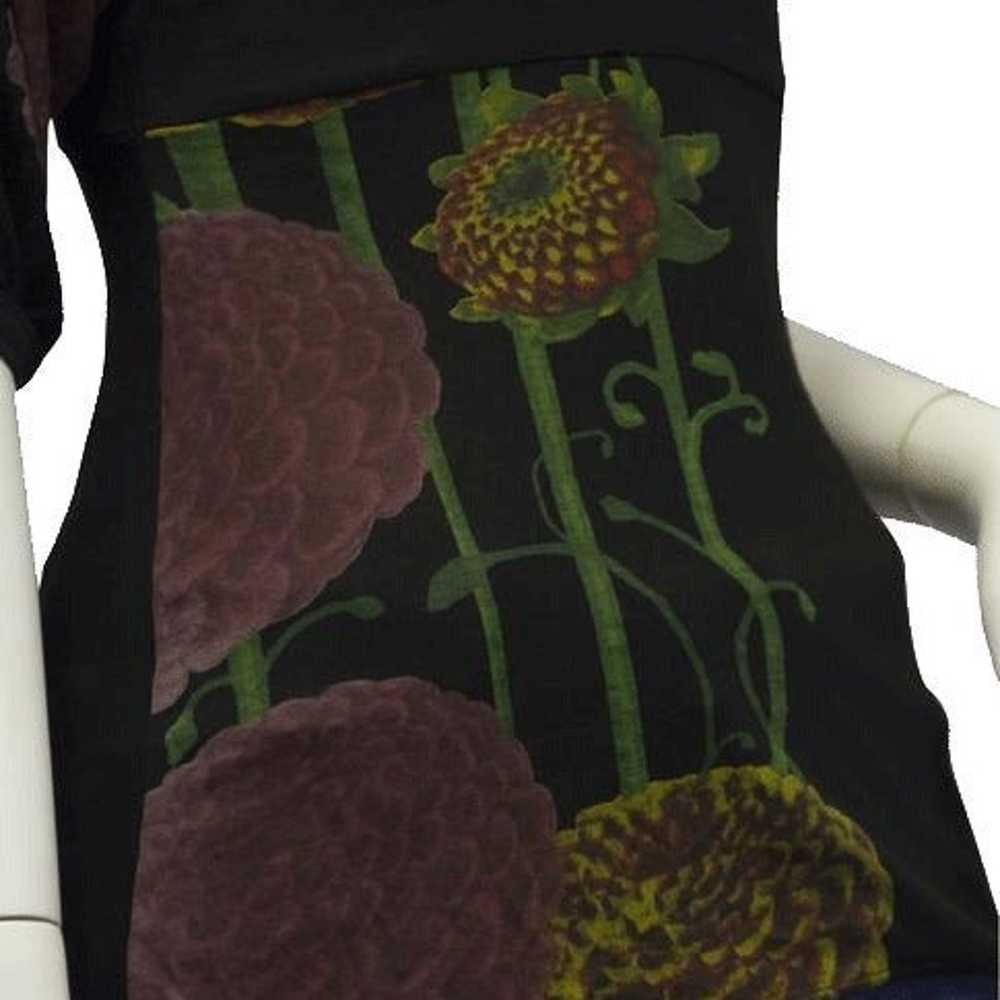 Desigual Top Black with Floral Print Size Small S… - image 2