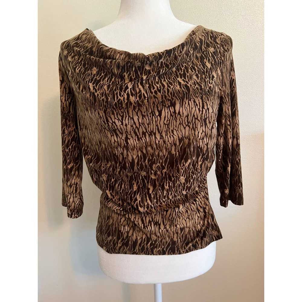 A. Byer Vintage Animal Snake Print Stretch Blouse… - image 1