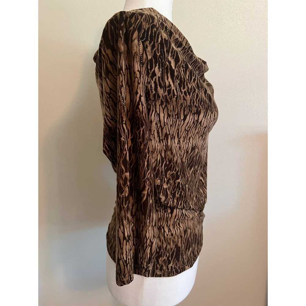 A. Byer Vintage Animal Snake Print Stretch Blouse… - image 2