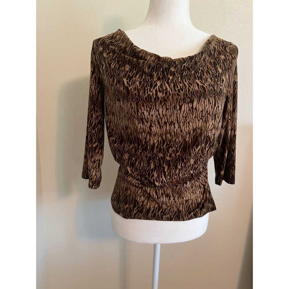 A. Byer Vintage Animal Snake Print Stretch Blouse… - image 4