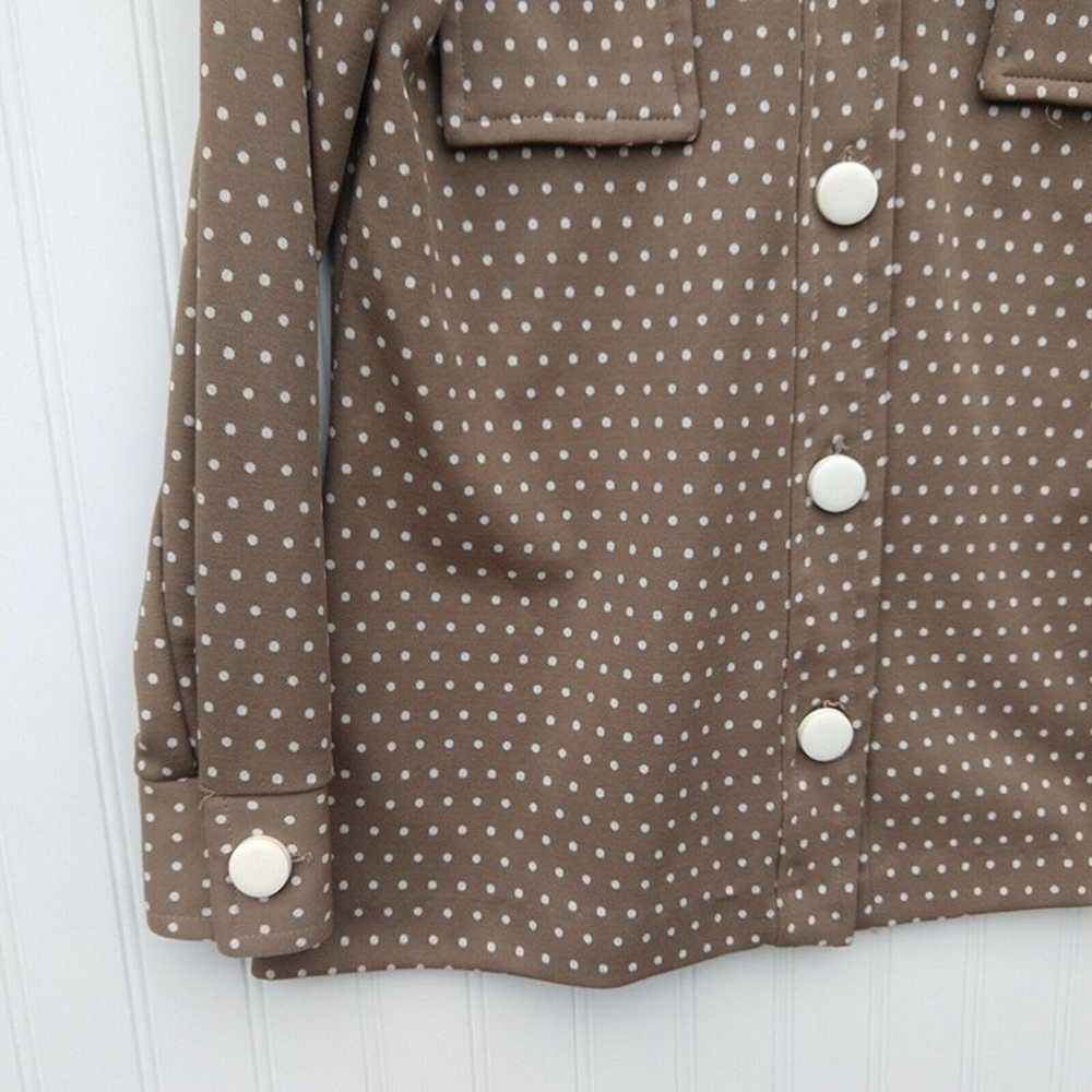 Vintage 70s Womens Polka Dot Button Down Shirt Si… - image 6