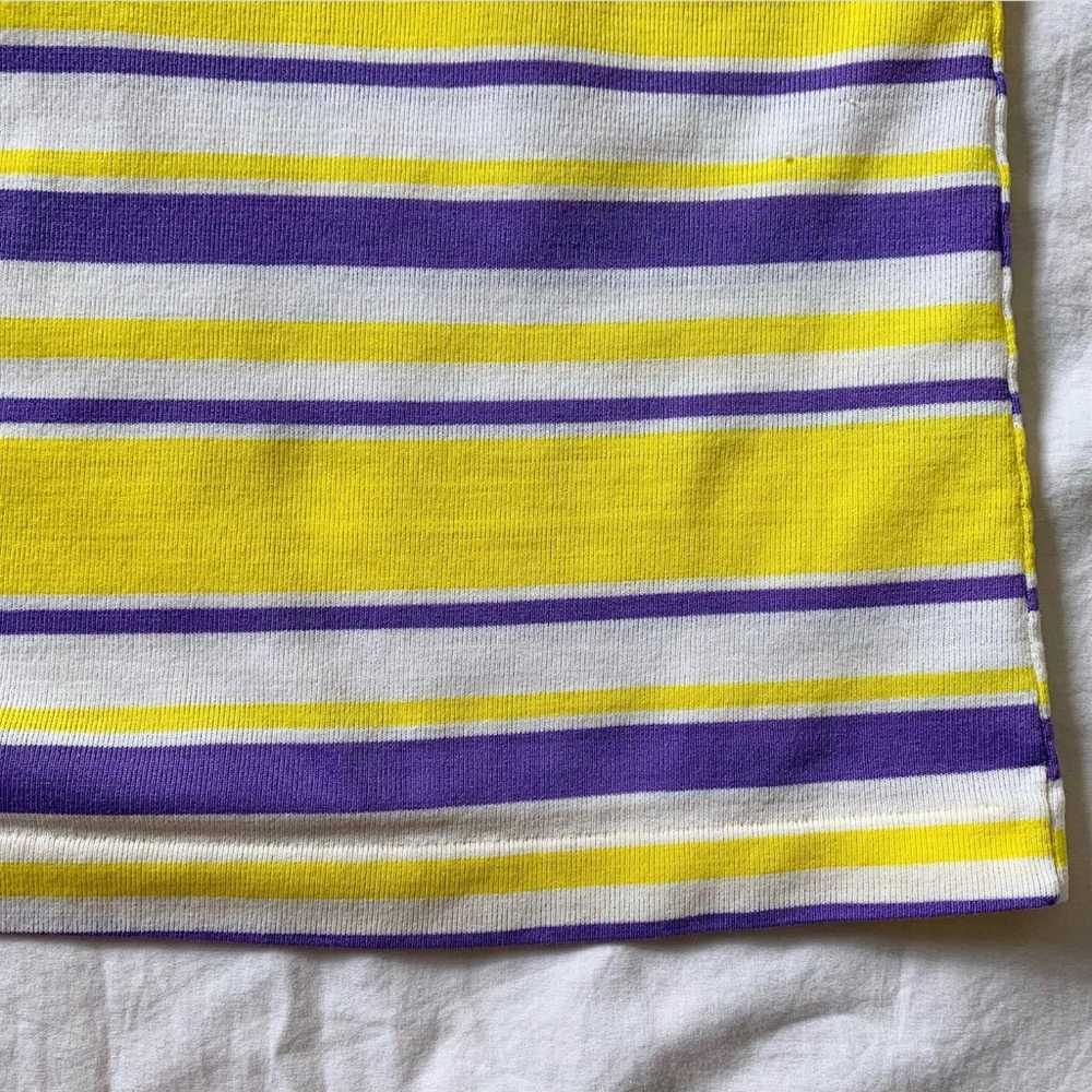 Vintage 70s Purple, Yellow & White Striped Tank T… - image 5