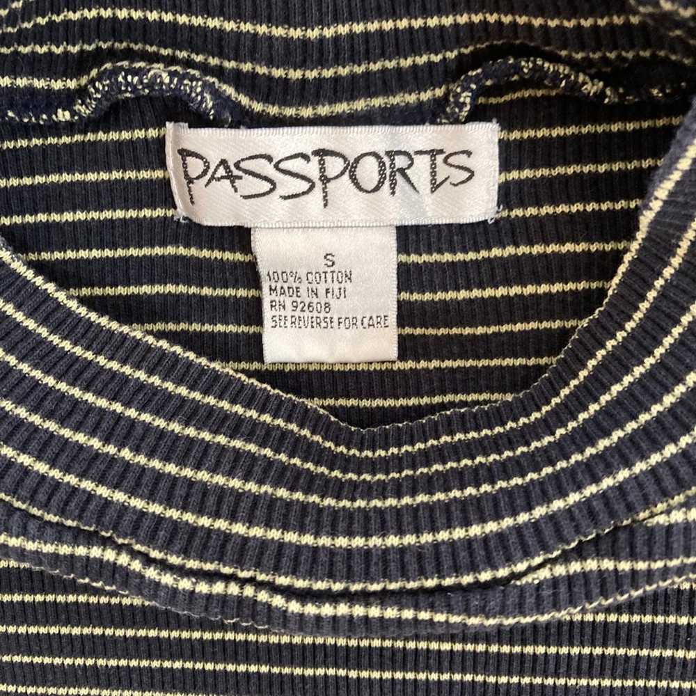 Passports Vintage Brand Black Off White Striped R… - image 2