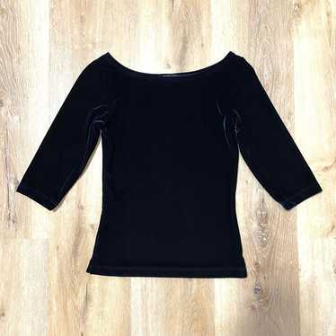 Dark Blue Velvet Top