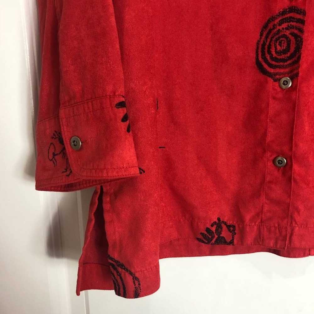 VTG Chico's Design Blouse Womens 90’s Suede Aztec… - image 3