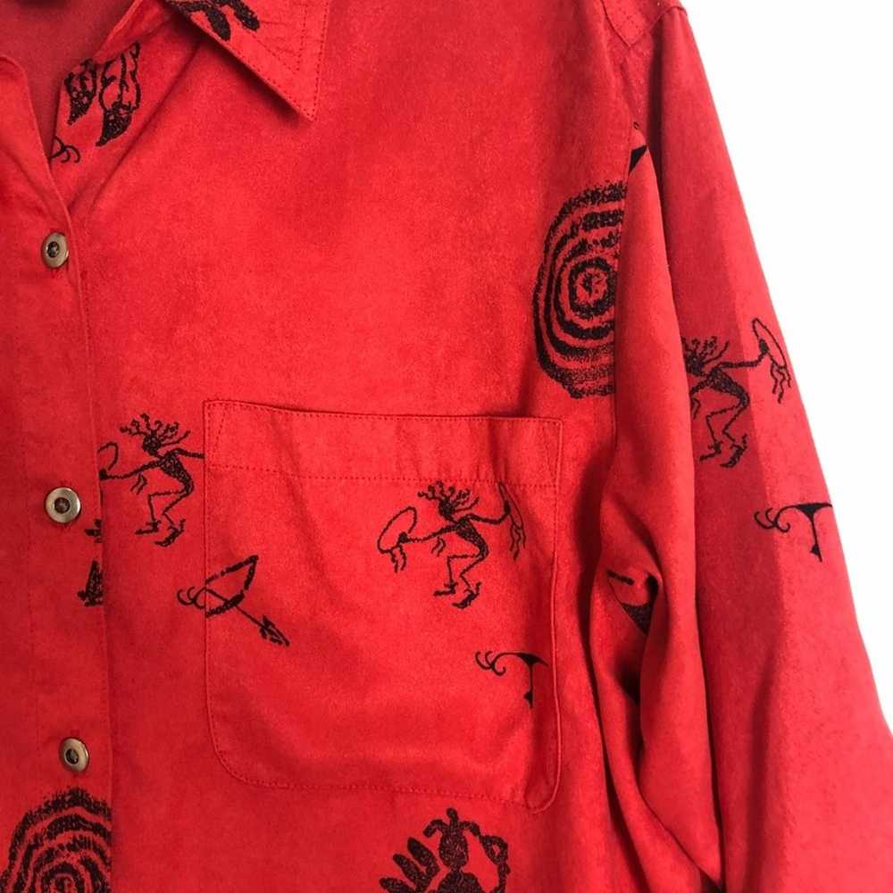 VTG Chico's Design Blouse Womens 90’s Suede Aztec… - image 5