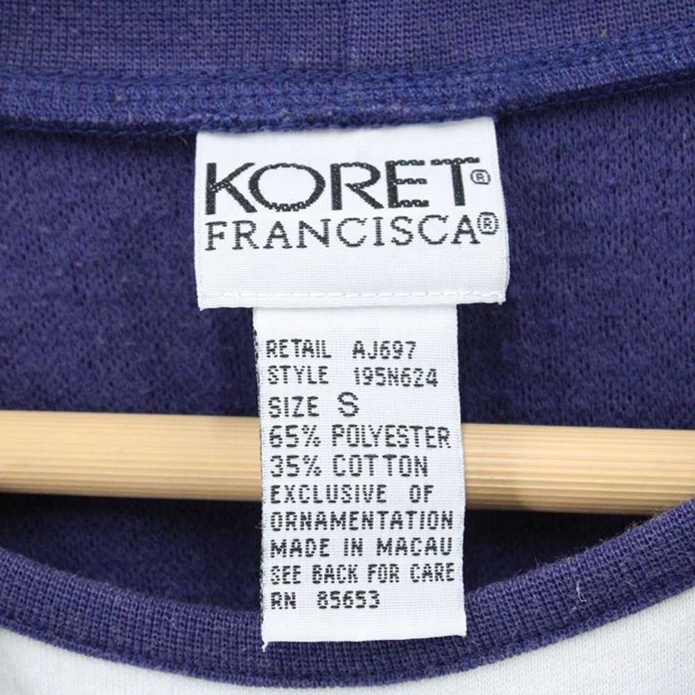 Vintage Koret Francisca Shirt Top Womens Navy Blu… - image 6