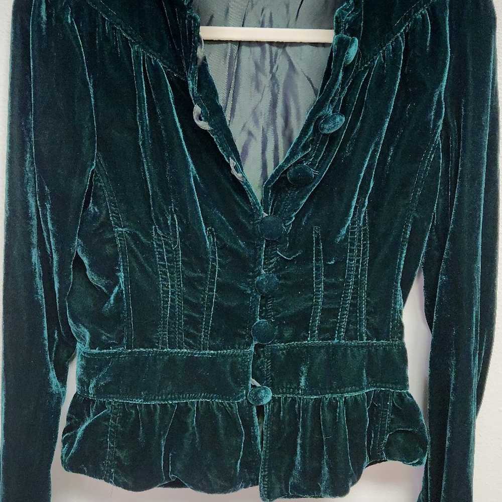 Green velvet Blouse - image 1