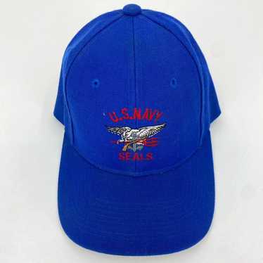 Vintage HS Hana Sports Fitted Hat Men's 7 Blue Wo… - image 1