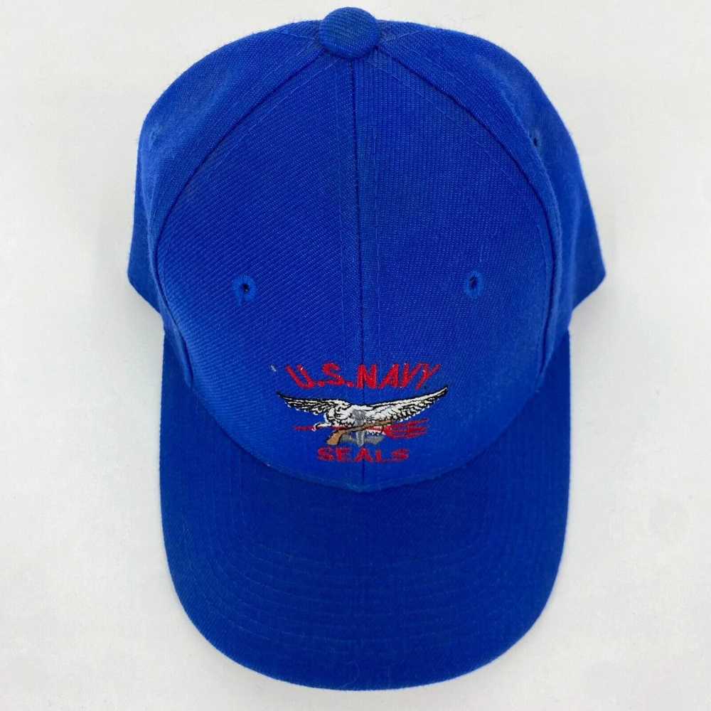 Vintage HS Hana Sports Fitted Hat Men's 7 Blue Wo… - image 2