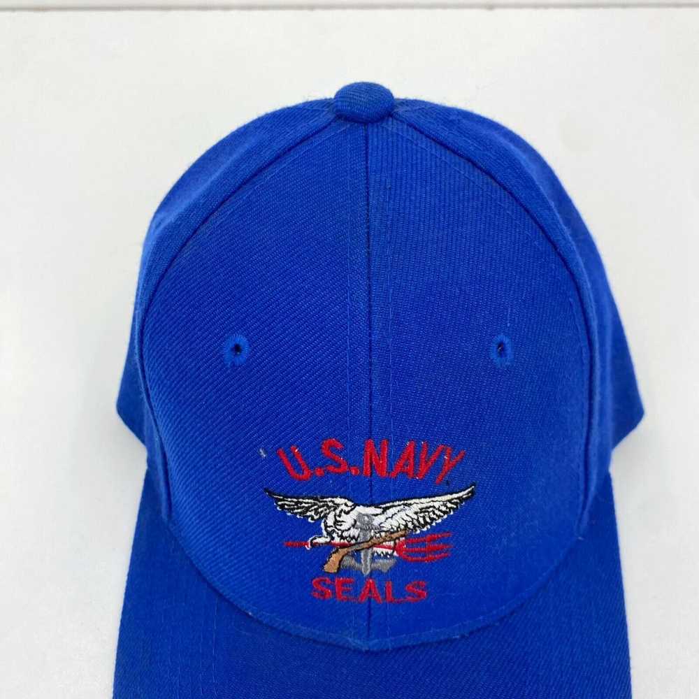 Vintage HS Hana Sports Fitted Hat Men's 7 Blue Wo… - image 3