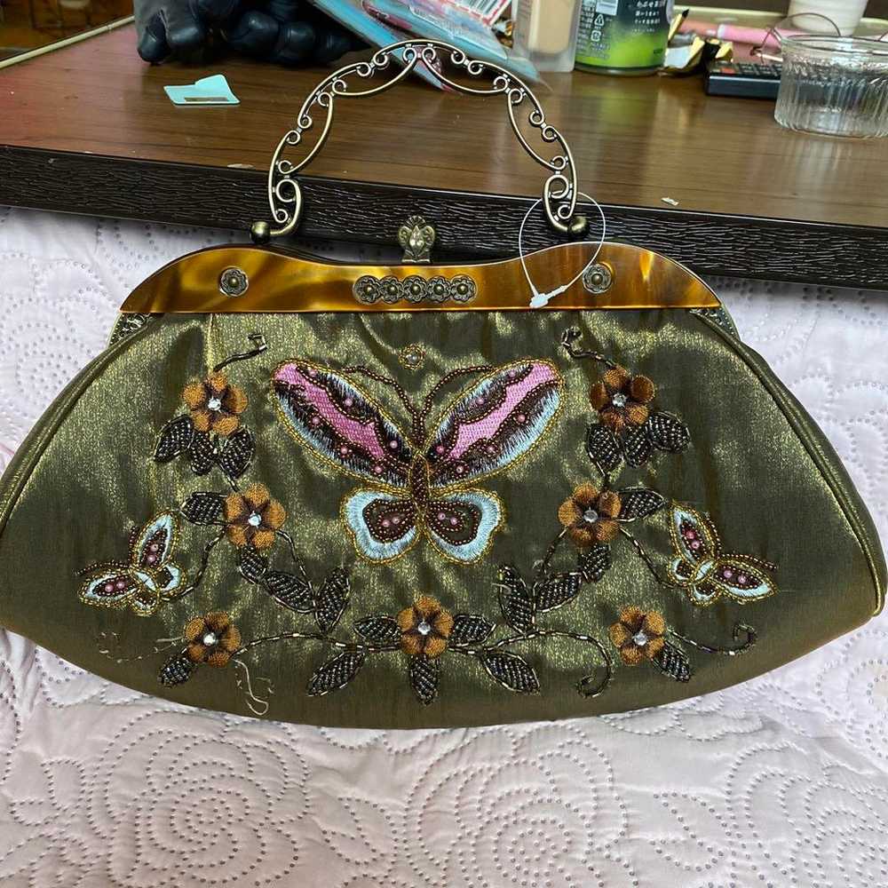 LDCHNH Vintage beaded embroidery bag handbag for … - image 3