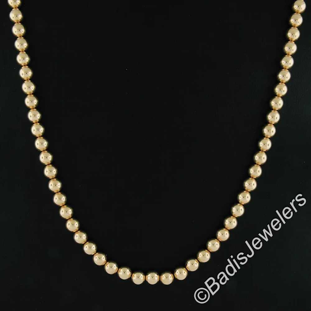 Tiffany & Co. 14k Yellow Gold 8.7mm Ball Bead 18"… - image 3