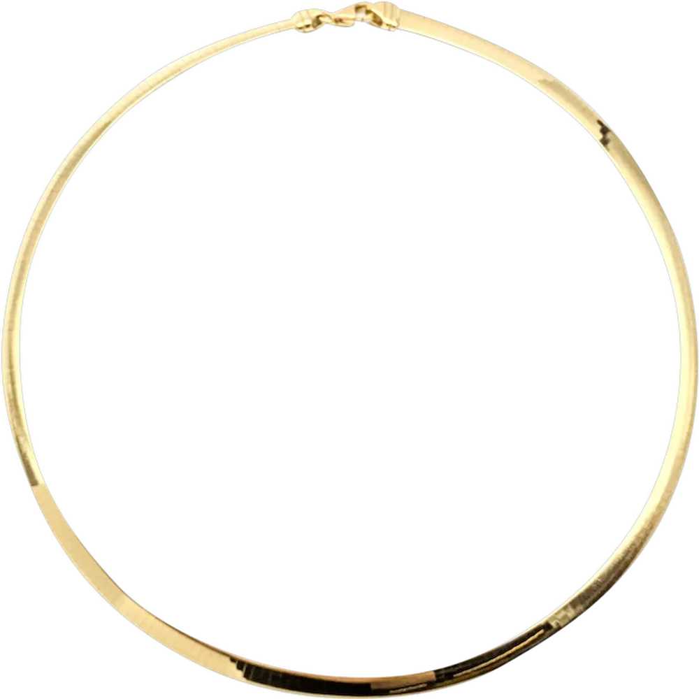 Reversible Two Tone 6mm Omega Necklace in 14k Gold - image 1