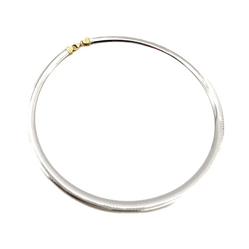 Reversible Two Tone 6mm Omega Necklace in 14k Gold - image 2