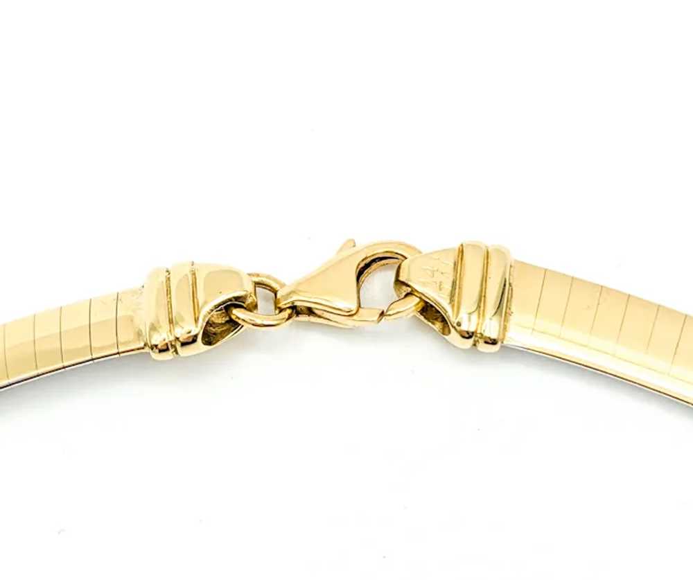 Reversible Two Tone 6mm Omega Necklace in 14k Gold - image 4